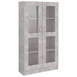 vidaXL Armoire à vitrine Gris béton 82,5x30,5x150 cm Bois d'ingénierie