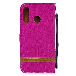 Avis Etui en PU tissu jeans de couleur assortie rose pour votre Huawei P30 Lite