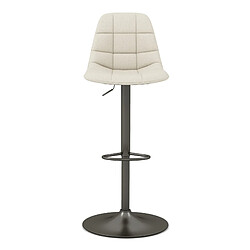 Moloo HENRIK-Tabouret de bar en tissu Coloris Lin et métal noir mat (x2) pas cher