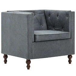 Helloshop26 Fauteuil chaise siège lounge design club sofa salon tapisserie en tissu gris 1102344