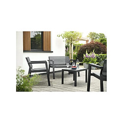 Allibert-Jardin Salon de jardin en plastique injecte ALLIBERT 4 personnes EMILY Graphite 