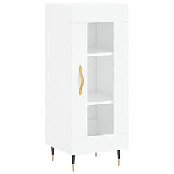 Maison Chic Buffet,Meuble de Rangement,commode pour salon,Cuisine Blanc brillant 34,5x34x90 cm Bois d'ingénierie -MN45279