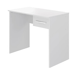 Acheter Pegane Bureau en mélamine coloris blanc - Longueur 90 x profondeur 50 x Hauteur 75 cm