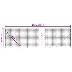 vidaXL Clôture en treillis métallique avec bride vert 2x25 m pas cher