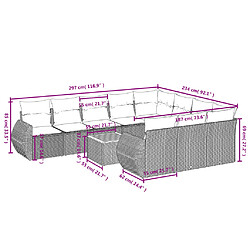 Acheter vidaXL Salon de jardin 11 pcs avec coussins noir résine tressée