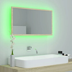 Avis vidaXL Miroir LED de salle de bain Chêne sonoma 80x8,5x37 cm Acrylique