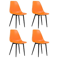 Maison Chic Lot de 4 Chaises à manger,Chaise pour cuisine orange PP -MN40042