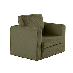 Bestmobilier Marilia - fauteuil - convertible déplimousse - en velours côtelé Marilia - fauteuil - convertible déplimousse - en velours côtelé - Vert