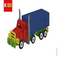 Avis Marabu 0317000000004 Kids 3D Puzzle en Bois pour Camion, 38 pièces, env. 19 x 8 cm, Marron