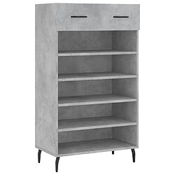 Maison Chic Armoire à Chaussures Gris béton,Meuble de Rangement à Chaussures 60x35x105 cm bois d'ingénierie -MN73365