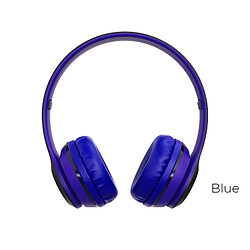 Casque Bluetooth V5.0 sans fil de Couleur Bleue avec Micro, batterie 200mAh pour 5 heures d'Appels et de Musique