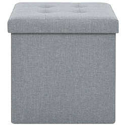 Avis vidaXL Tabouret de rangement pliable Gris clair Faux lin