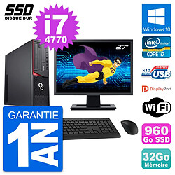 PC Fujitsu E920 DT Ecran 27" Intel i7-4770 RAM 32Go SSD 960Go Windows 10 Wifi · Occasion 