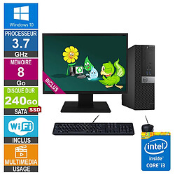 PC Dell Optiplex 5040 SFF i3-6100 3.70GHz 8Go/240Go SSD Wifi W10 + Ecran 19 · Reconditionné 