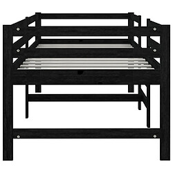 Acheter vidaXL Lit mi-haut sans matelas noir bois de pin massif 90x200 cm