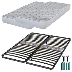 Ebac Matelas mousse + Sommier C223 160x200 Montana - Hauteur 18 cm - Soutien équilibré 