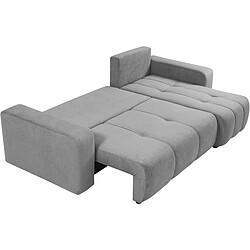 Avis palozi home Canapé d'angle convertible bouclette Larow - 3 places - Gris