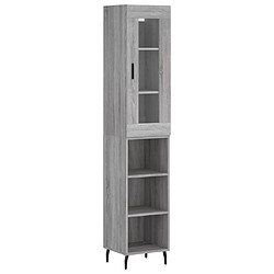 Maison Chic Buffet,Meuble de Rangement,commode pour salon,Cuisine Sonoma gris 34,5x34x180 cm Bois d'ingénierie -MN89754