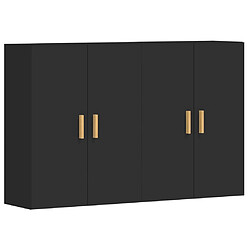 Maison Chic Lot de 2 Armoires murales,Meuble de Rangement,Armoire Suspendue noir bois d'ingénierie -MN56859