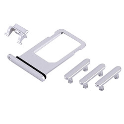 Wewoo Pour iPhone 8 Plus Plateau argent de la carte + Touche de contrôle du volume + Bouton d'alimentation + de vibreur interrupteur muet pièce détachée 