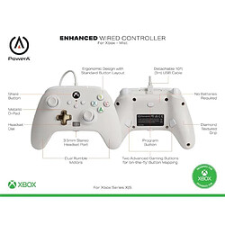 Power A Manette Xbox SERIES X/PC manette Contrôleur de jeu MICROSOFT filaire 3M - XBOX X/PC Fonction TURBO BLANCHE