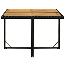 Avis Maison Chic Table de jardin | Table d'extérieur Noir 109x107x74 cm Résine tressée bois massif -GKD32672