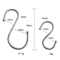 Avis 5 Pcs Inoxydable S Crochets Cuisine Viande Ustensile Cintre 80x18x28mm