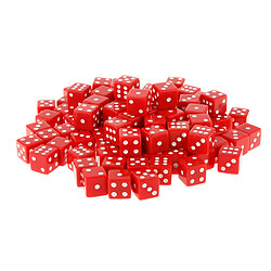 100 X 16mm Opaques Six Spots Face Jeux Rpg Dés Rouges