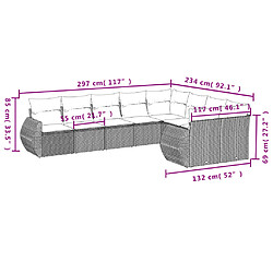 vidaXL Salon de jardin avec coussins 9 pcs beige résine tressée pas cher