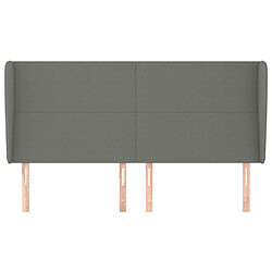 Avis Maison Chic Tête de lit scandinave avec oreilles,meuble de chambre Gris foncé 203x23x118/128 cm Tissu -MN46018