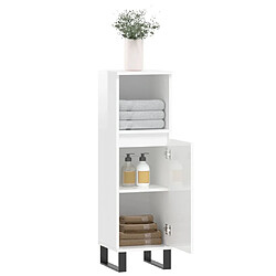 Avis vidaXL Armoire de salle de bain blanc brillant 30x30x100 cm