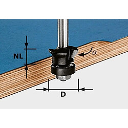 Fraise à chanfreiner/affleurer FESTOOL HW S8 D24/0° +45° - 491026 