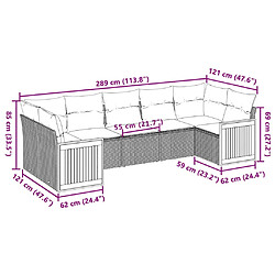 Acheter vidaXL Salon de jardin avec coussins 7 pcs beige résine tressée