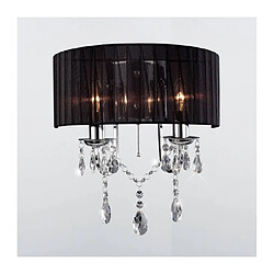 Luminaire Center Applique murale Olivia avec interrupteur avec Abat jour noir 2 Ampoules chrome poli/cristal Coloris : chrome poli Coloris de l'abat jour : noir Largeur en Cm : 35 Hauteur en Cm : 35 Profondeur en Cm : 20 Poids en Kilos : 1,1 Nombre d'ampoules : 2