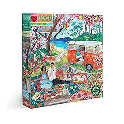 eeBoo: Piece and Love Camper Life Puzzle carré de 1000 pièces pour adultes et familles, comprend des pièces brillantes et robustes et un minimum de poussière de puzzle