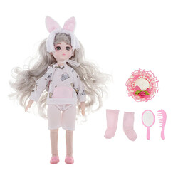 Poupée Princesse Fille En Plastique De 28 Cm Avec Vêtements Jouets Ensemble Oreille De Lapin Rose Ensemble