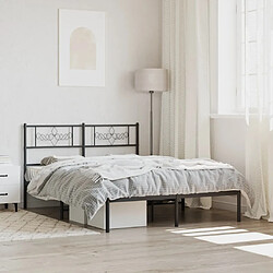 Maison Chic Lit adulte - Cadre de lit métal avec tête de lit,Structure du lit Contemporain pour chambre noir 140x190 cm -MN82913