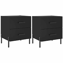 Maison Chic Lot de 2 Tables de chevet - Tables de Nuit noir 40x35x47,5 cm bois d’ingénierie