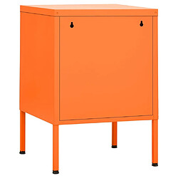 Maison Chic Table de chevet, Table de Nuit, Table Basse Orange 35x35x51 cm Acier pas cher