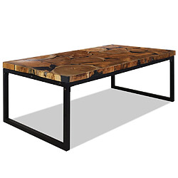 vidaXL Table basse Teck Résine 110x60x40 cm