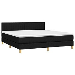 Avis vidaXL Sommier à lattes de lit avec matelas LED Noir 180x200 cm Tissu