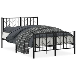 Maison Chic Cadre/structure de lit métal et tête de lit + pied de lit pour adulte - Lit Moderne Chambre noir 120x190 cm -MN75349