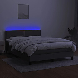 Avis vidaXL Sommier à lattes de lit et matelas et LED Gris foncé 140x190 cm