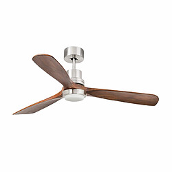 Faro Barcelona Grand Ventilateur de Plafond Led Nickel Mat Avec Moteur DC 15W 3000K, 6 Vitesses Matériau : AcierColoris : Nickel satinéType d'ampoule : LED intégréAmpoules incluses : OuiIP : 20Hauteur en Cm : 39Diamètre en Cm : 132Classe de protection : 1Températu