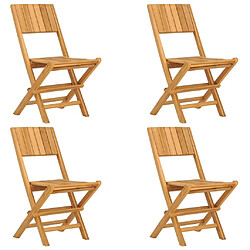 Maison Chic Lot de 4 Chaises de jardin,Fauteuil d'extérieur pliantes 47x61x90 cm bois massif teck -MN12391