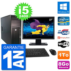 PC Tour HP Z210 Ecran 27" Intel i5-2400 RAM 8Go Disque Dur 1To Windows 10 Wifi · Occasion 