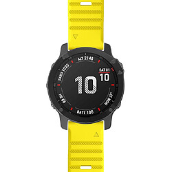 Avis Wewoo Bracelet pour montre connectée Garmin Fenix 6X 26mm Smartwatch à en silicone à libération rapide Jaune