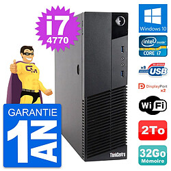 PC Lenovo ThinkCentre M83 SFF Intel i7-4770 RAM 32Go Disque 2To Windows 10 Wifi · Occasion 