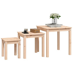 Avis vidaXL Tables gigognes 3 pcs Bois de pin massif