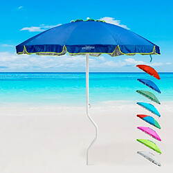 Parasol de plage léger visser protection uv GiraFacile 220 cm Apollo, Couleur: Bleu